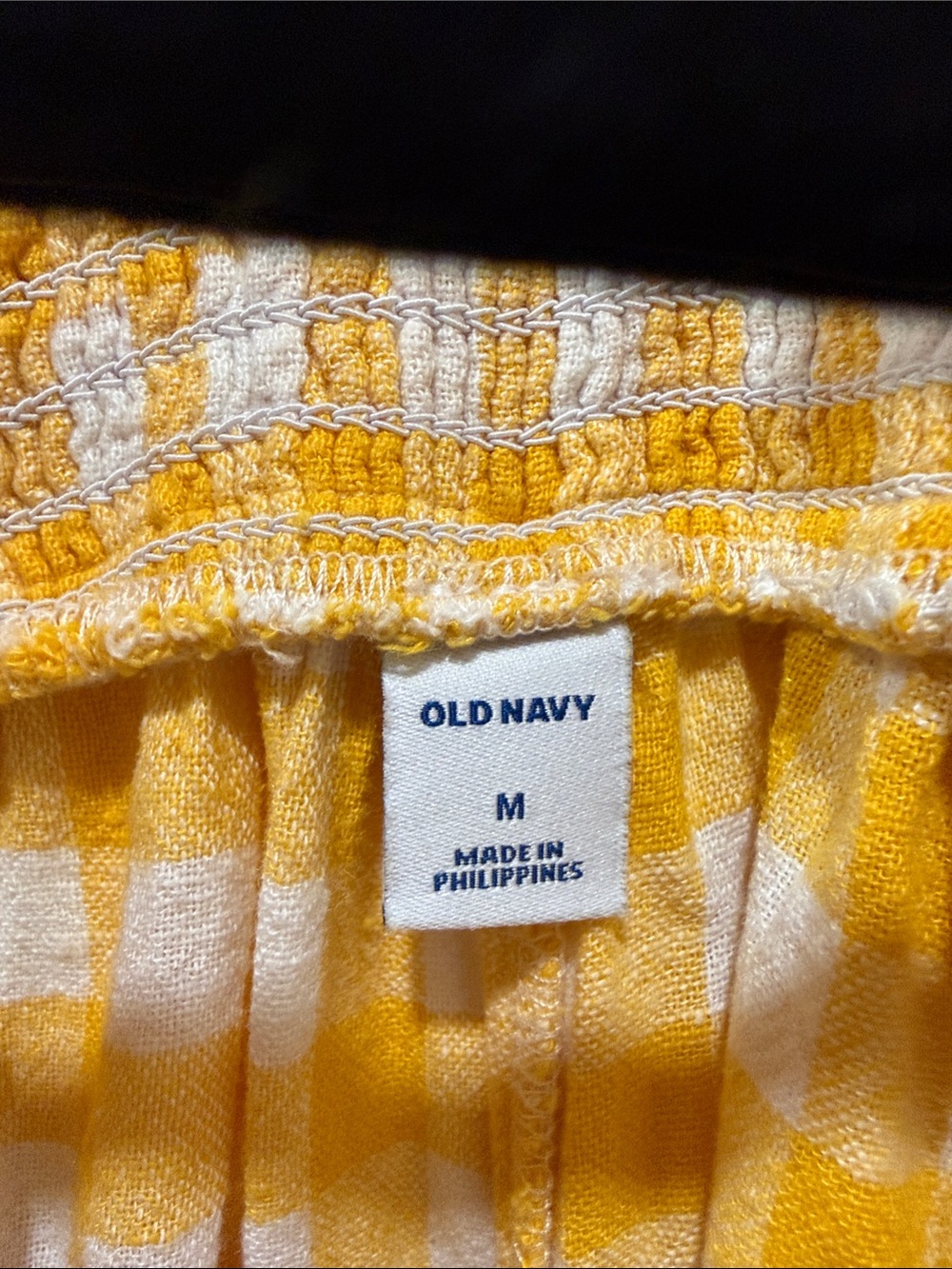 Old Navy Yellow White Gingham Spaghetti Strap Capri Jumpsuit with pockets - Picture 2 of 5
